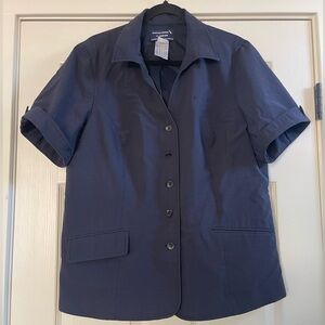 Women’s American Airlines By Lands’ End Wool Blend Blazer Navy Blue Size 18 Tall